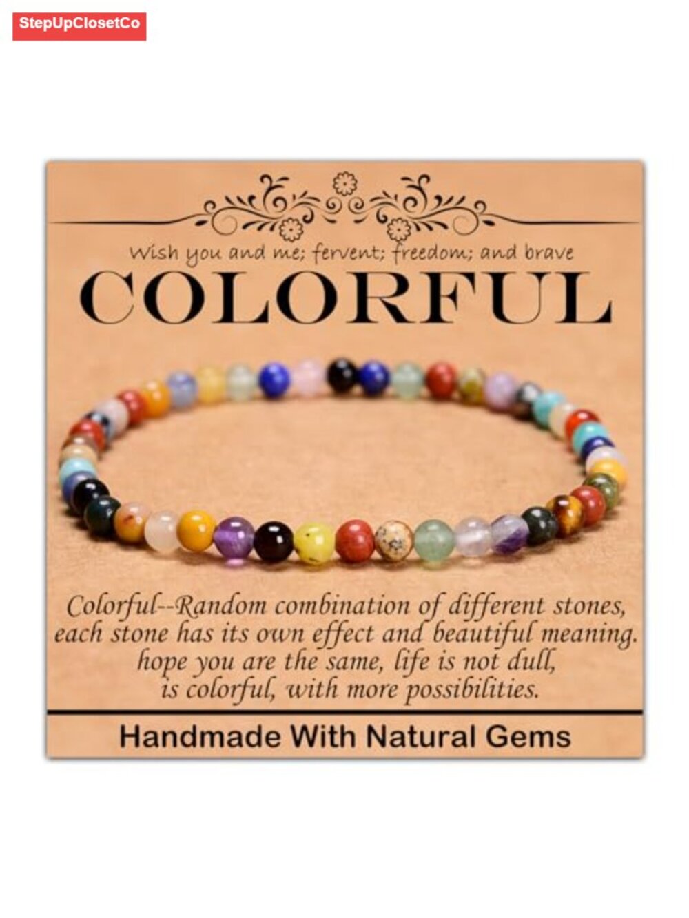 Natural Healing Gemstone Bracelet Handmade Stretch Yoga Stress Relief
